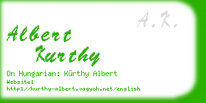 albert kurthy business card